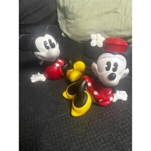 Disney Enesco Mickey & Minnie Mouse Coin Banks Set Vintage Style